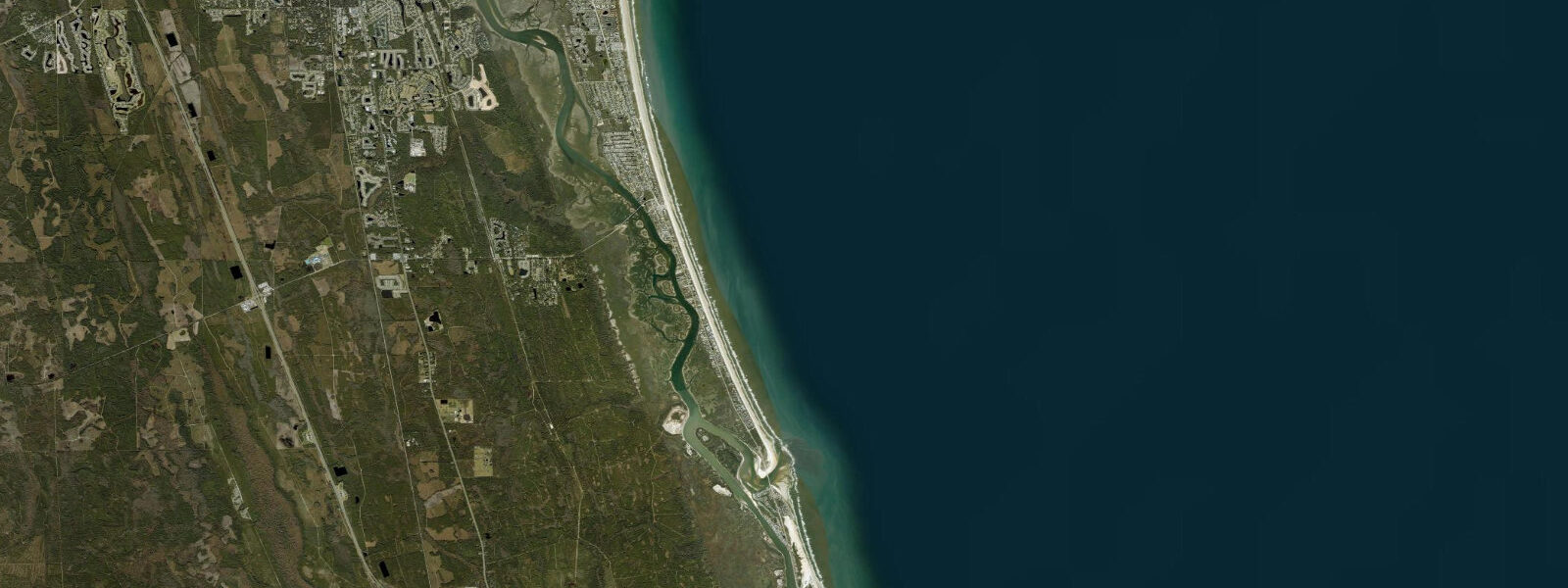 Satellite view of the coast near Saint Augustine Beach