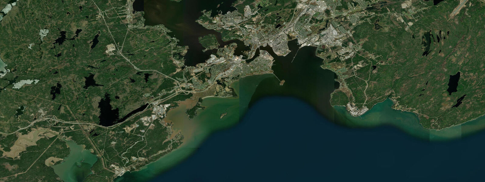 Satellite view of the coast near Saint John, New Brunswick