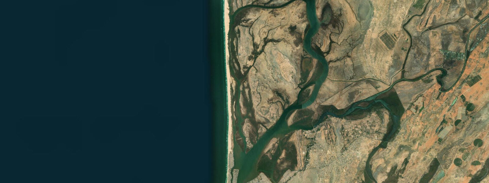 Satellite view of the coast near Saint-Louis Beach