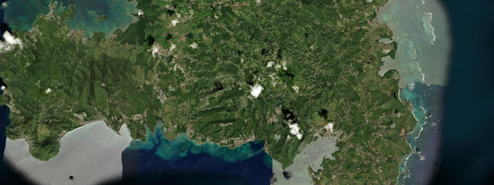 Satellite view of the coast near Sainte-Anne