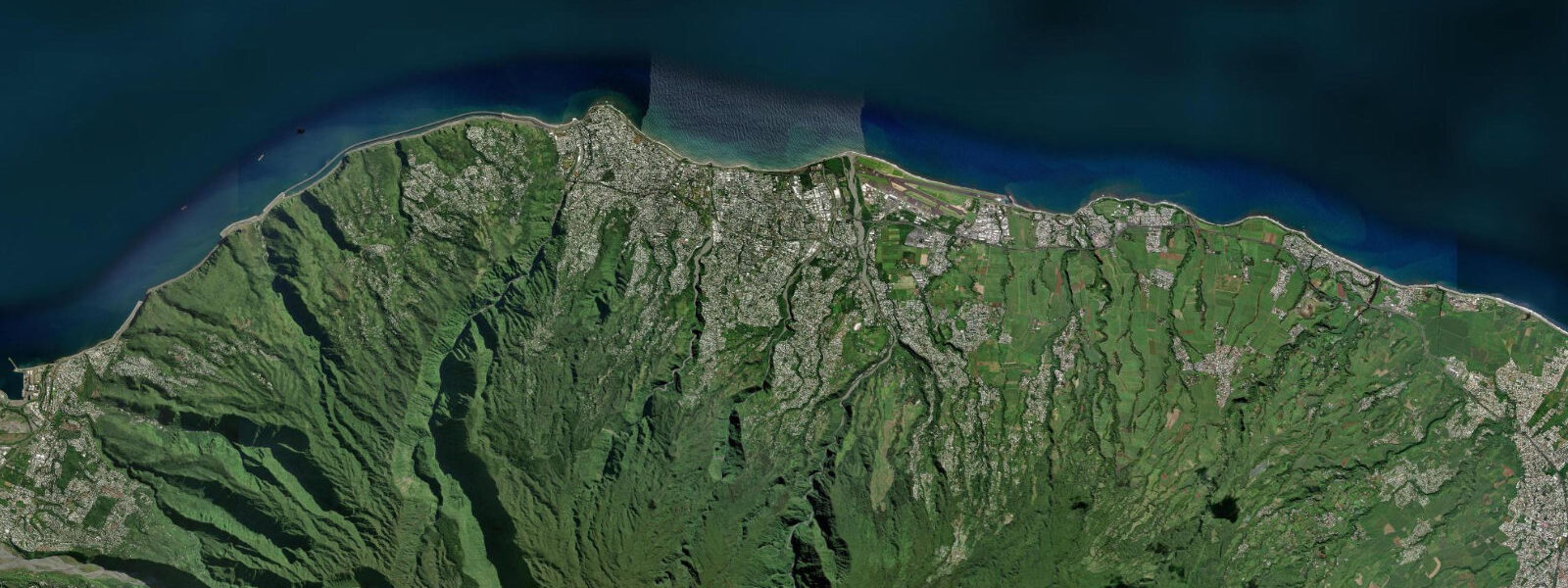 Satellite view of the coast near Sainte-Marie