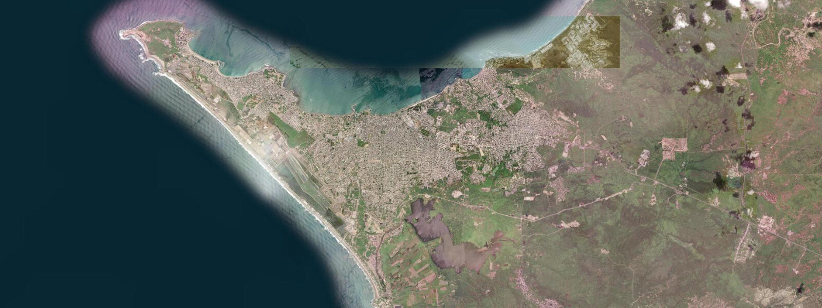Satellite view of the coast near Salinas