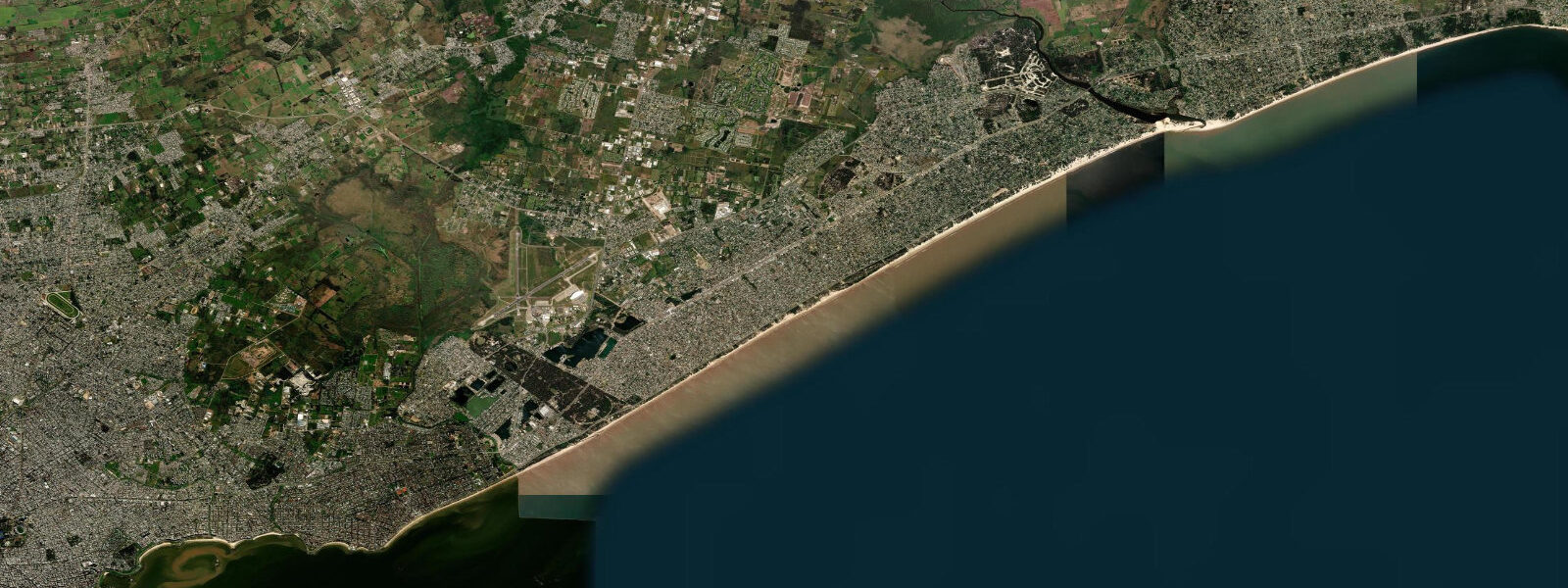 Satellite view of the coast near Salinas, Uruguay
