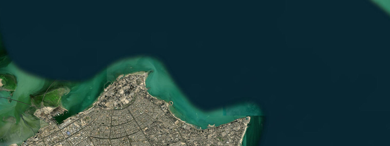 Satellite view of the coast near Salmiya