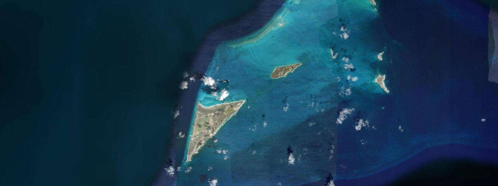 Satellite view of the coast near Salt Cay