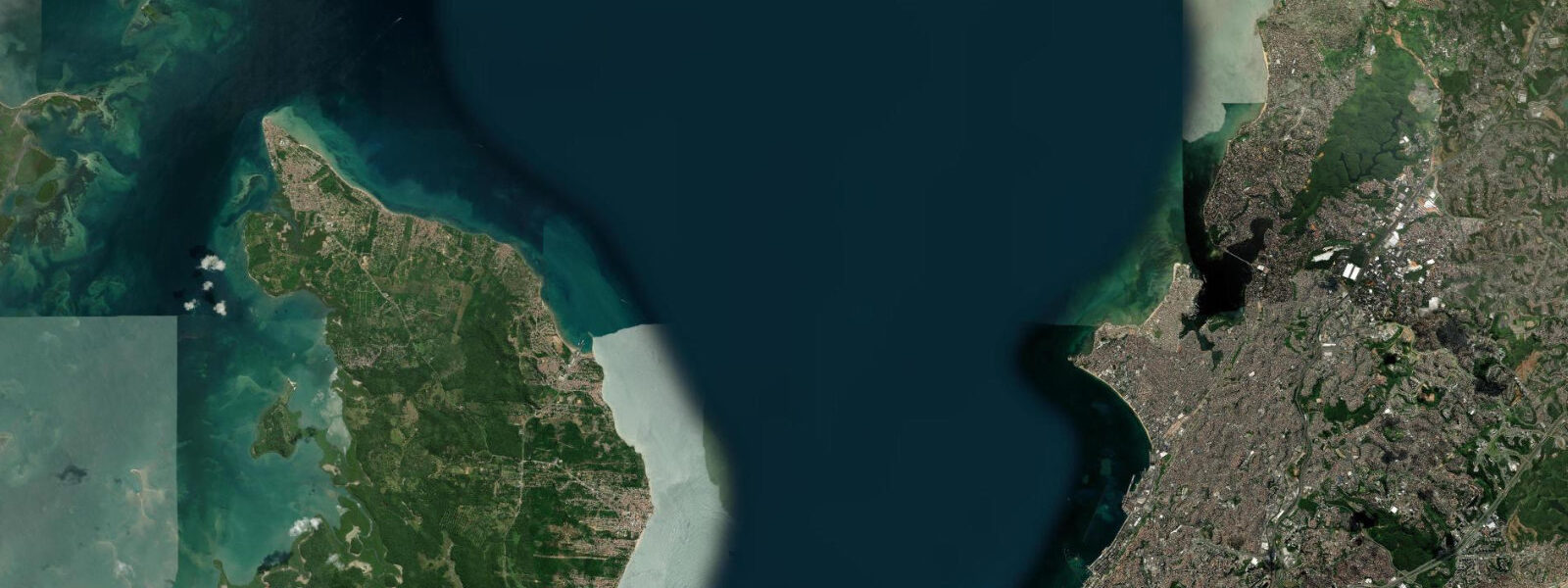 Satellite view of the coast near Salvador