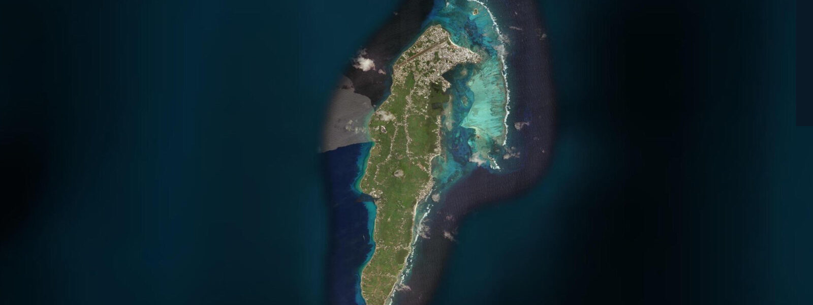 Satellite view of the coast near San Andrés, Colombia