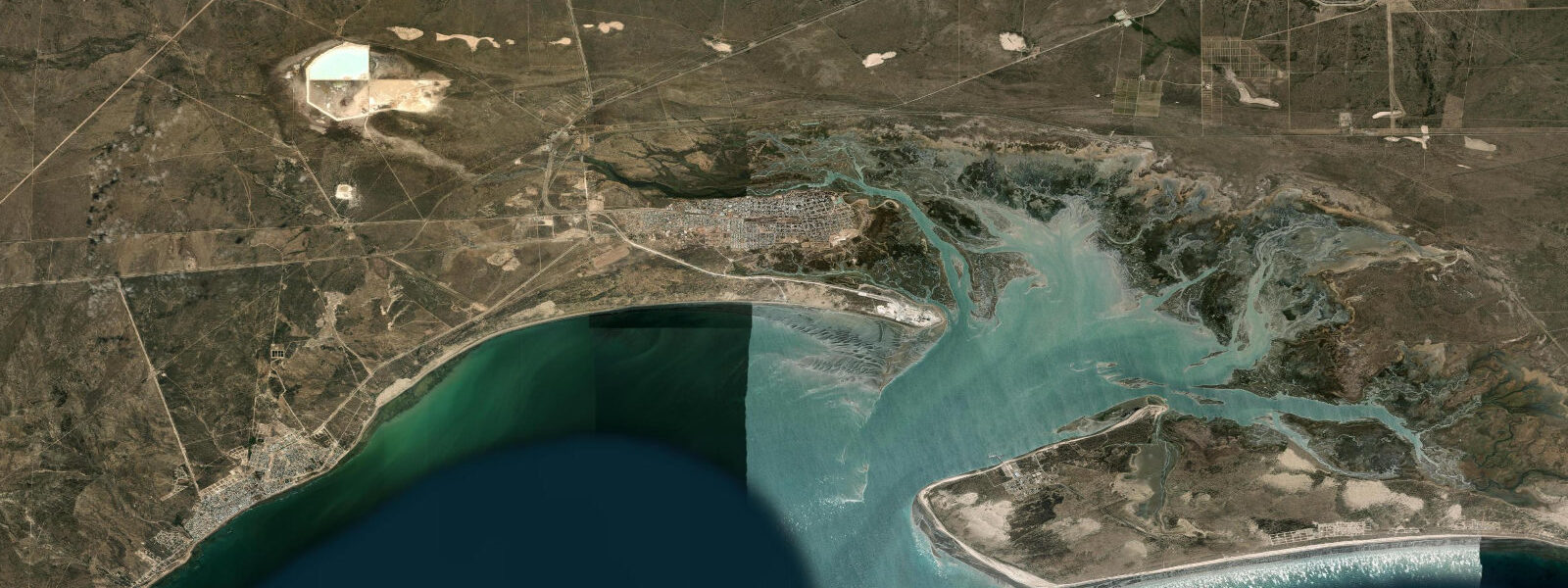 Satellite view of the coast near San Antonio Oeste