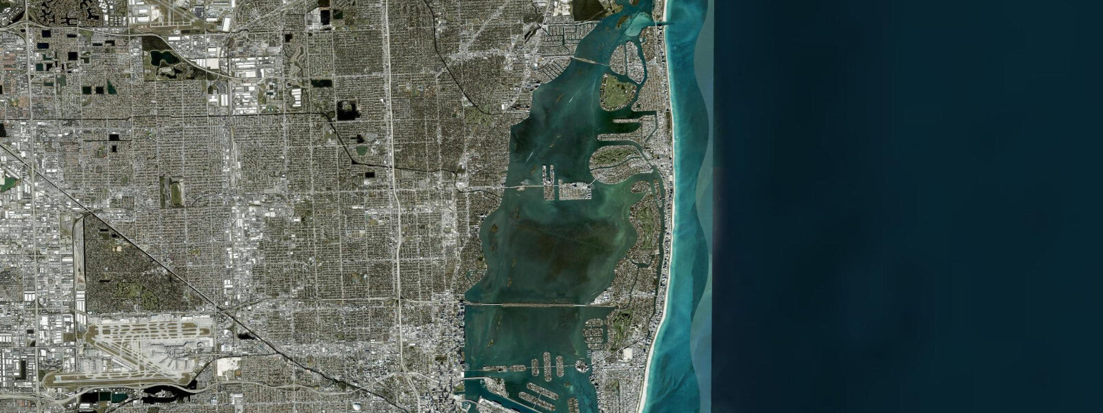 Satellite view of the coast near San Marino Island