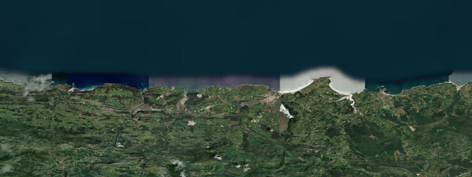 Satellite view of the coast near San Vicente de la Barquera