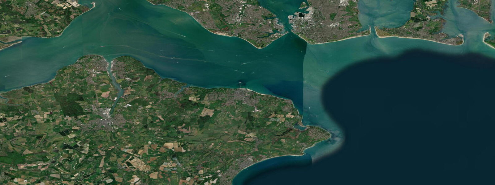 Satellite view of the coast near Sandown
