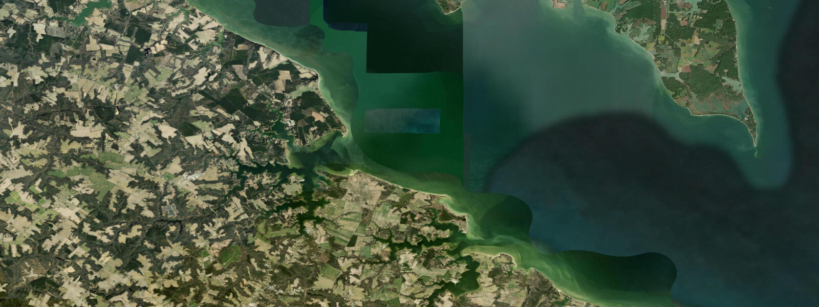Satellite view of the coast near Sandy Point