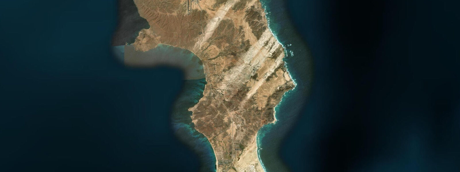 Satellite view of the coast near Santa Maria, Sal