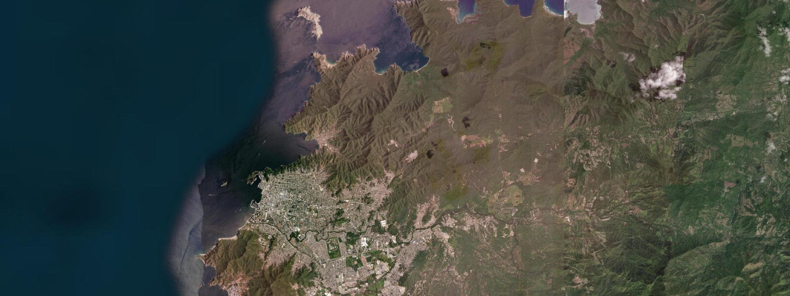 Satellite view of the coast near Santa Marta, Colombia