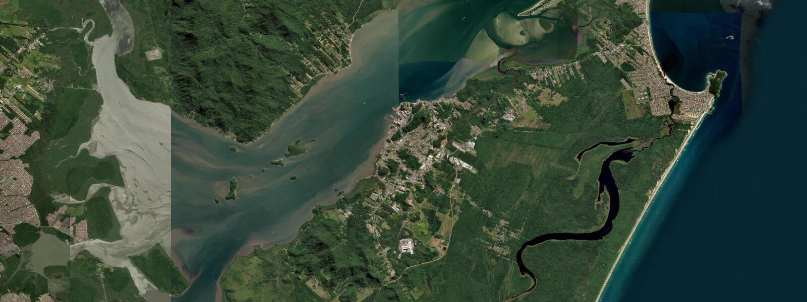Satellite view of the coast near Sao Francisco Do Sul