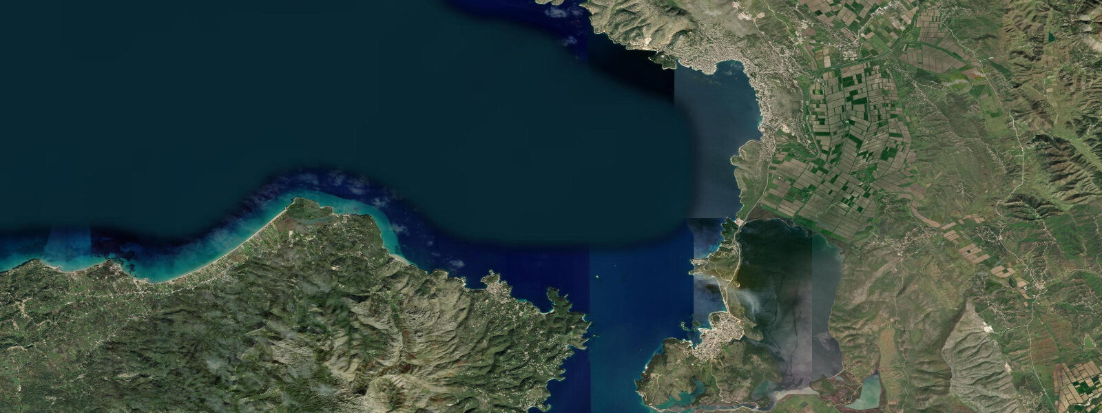 Satellite view of the coast near Sarandë