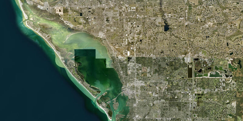 Satellite view of the coast near Sarasota