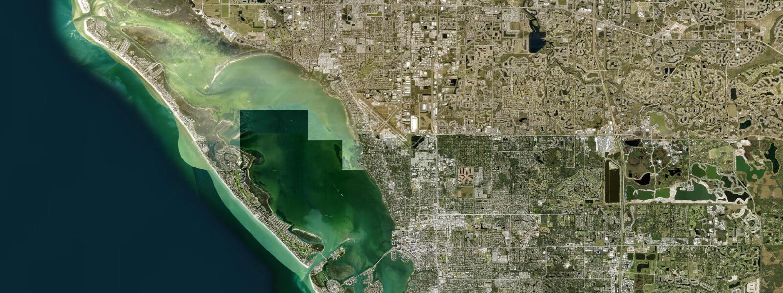Satellite view of the coast near Sarasota