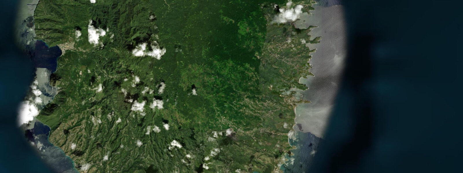 Satellite view of the coast near Savannes Bay