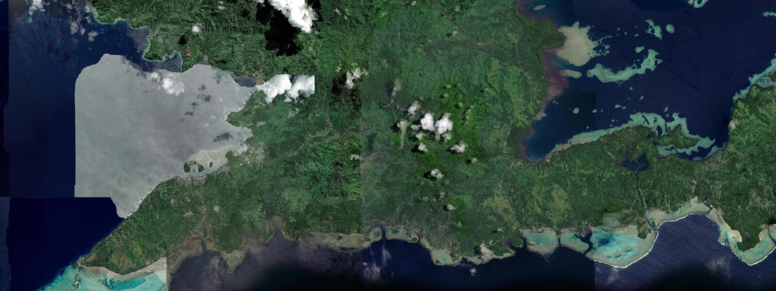 Satellite view of the coast near Savusavu