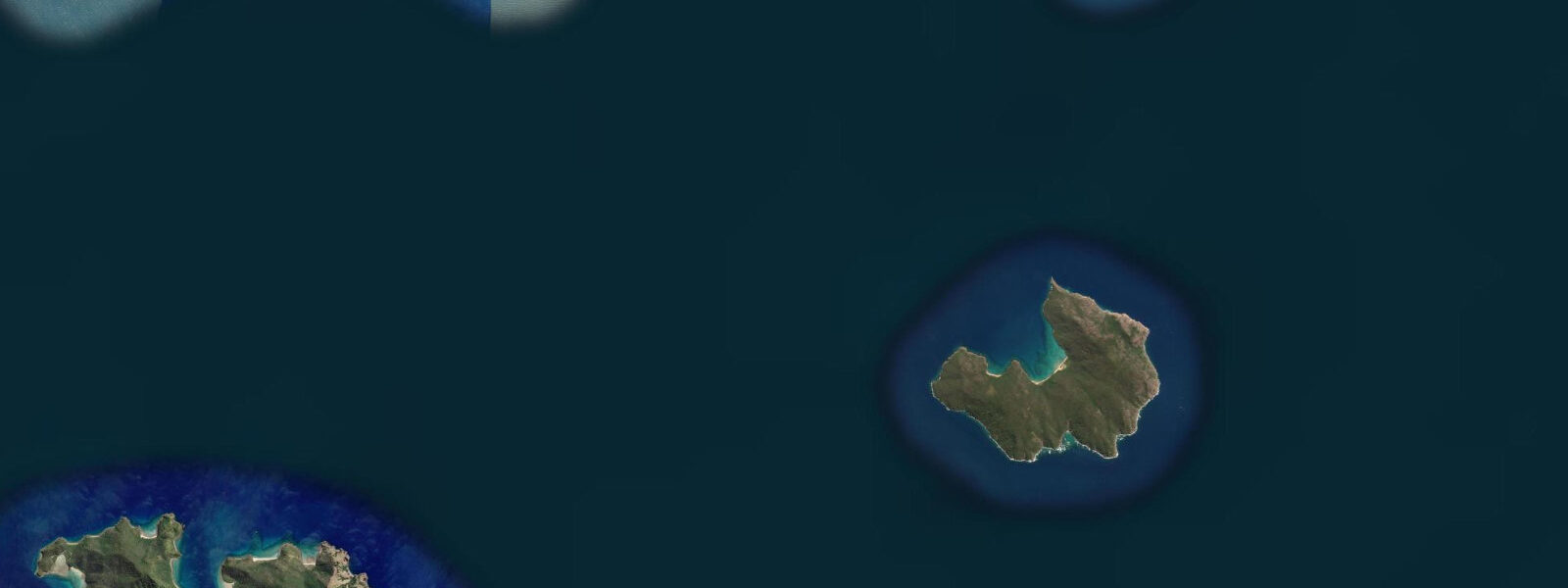 Satellite view of the coast near Scawfell Island