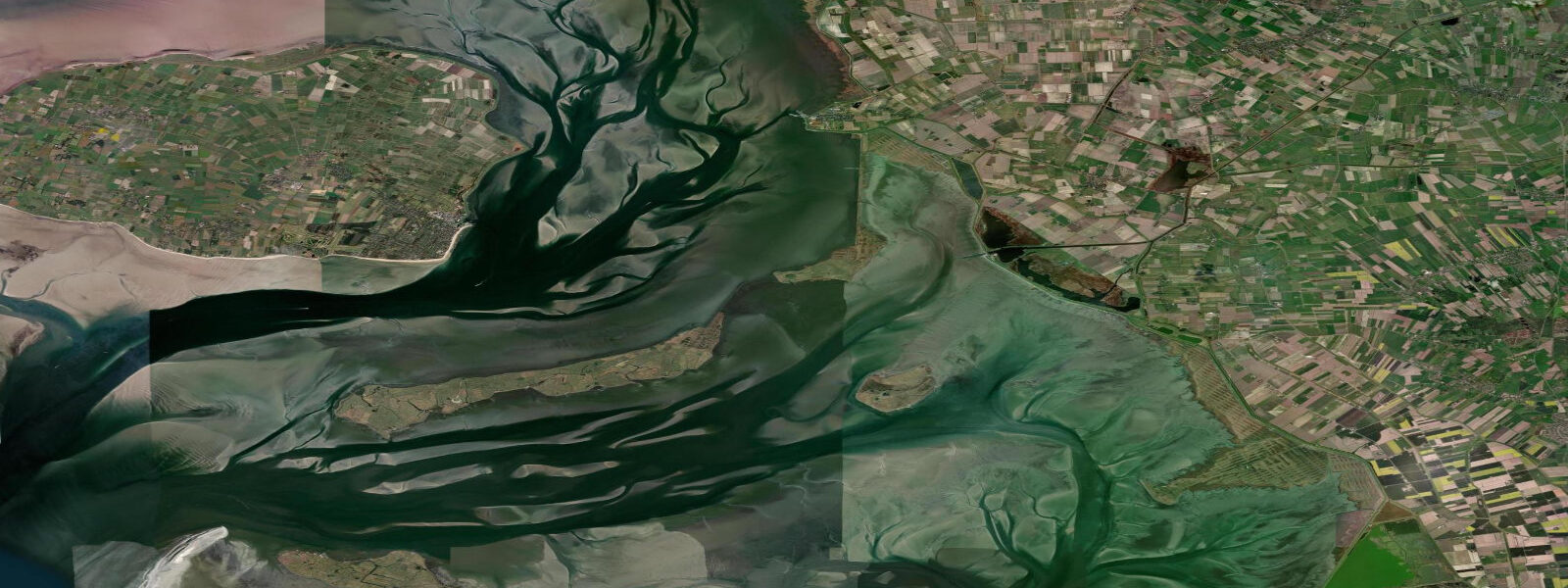 Satellite view of the coast near Schluttsiel