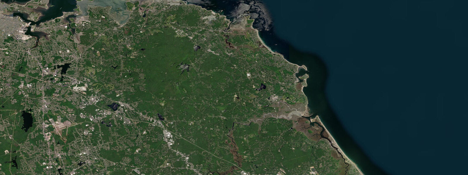 Satellite view of the coast near Scituate