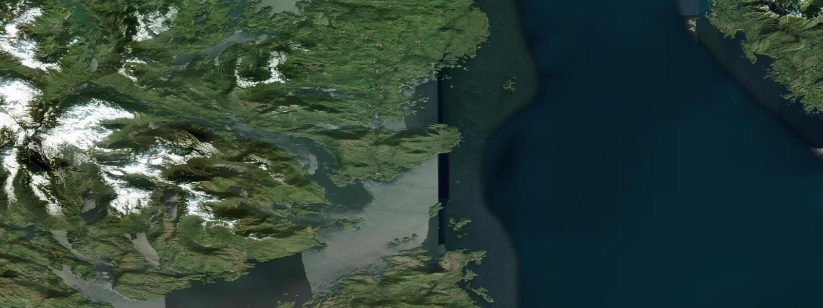 Satellite view of the coast near Scraggy Point