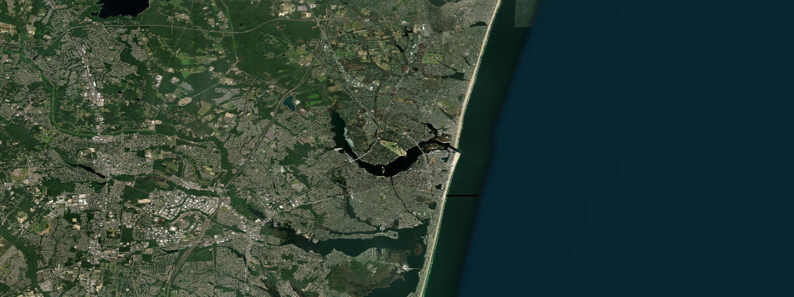 Satellite view of the coast near Sea Girt