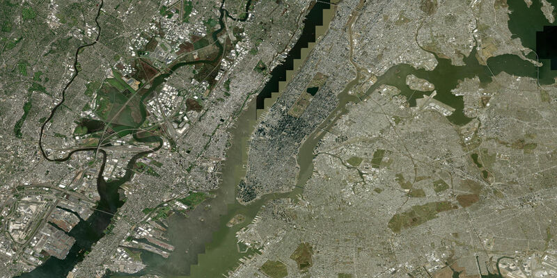 Satellite view of the coast near Secaucus