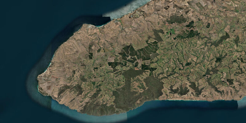 Satellite view of the coast near Second Valley