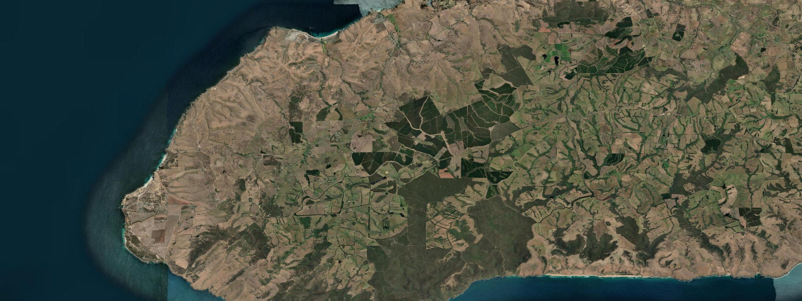 Satellite view of the coast near Second Valley