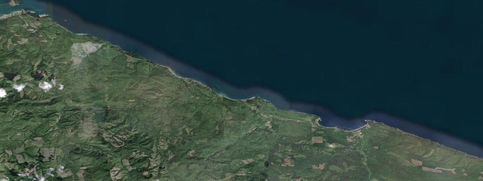 Satellite view of the coast near Sekiu