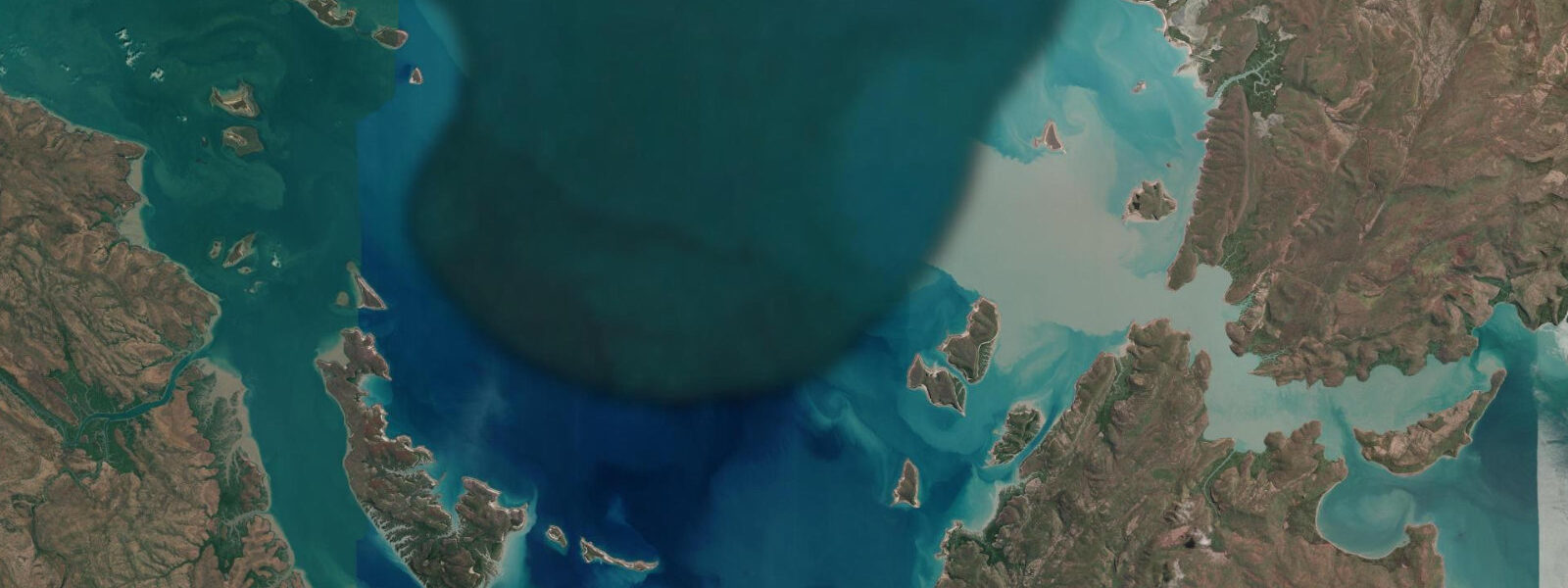 Satellite view of the coast near Shale Island