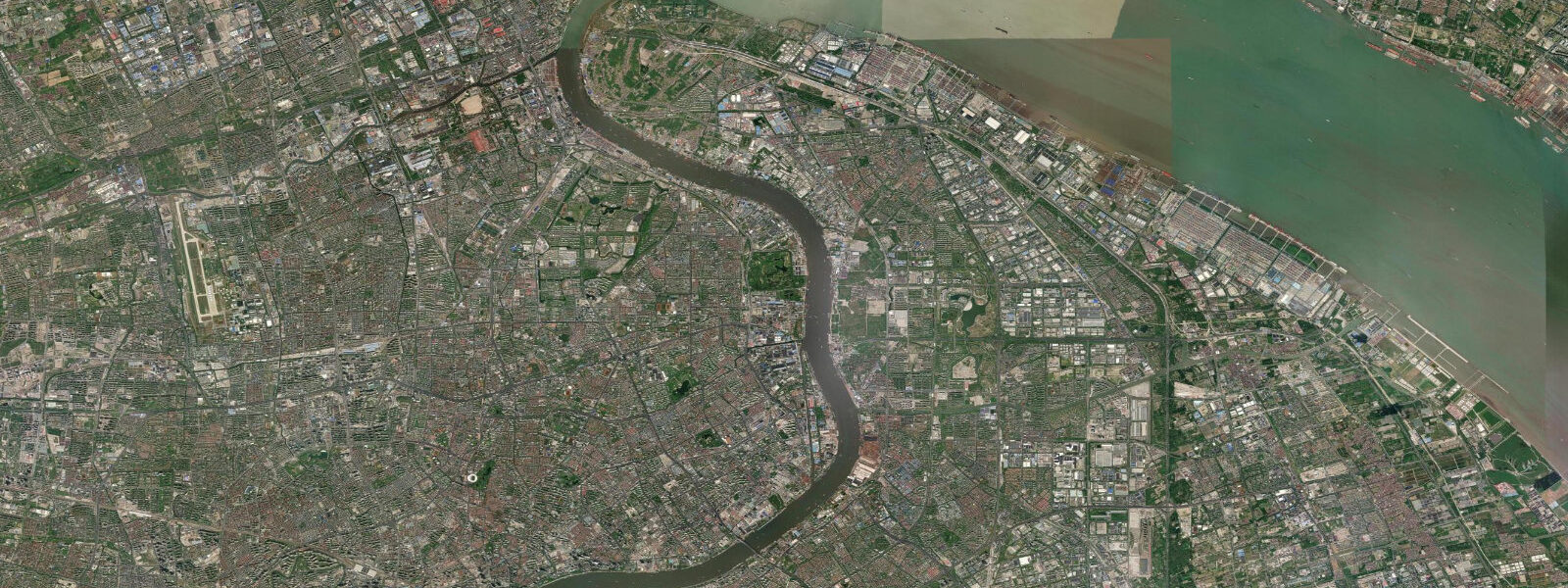 Satellite view of the coast near Shanghai