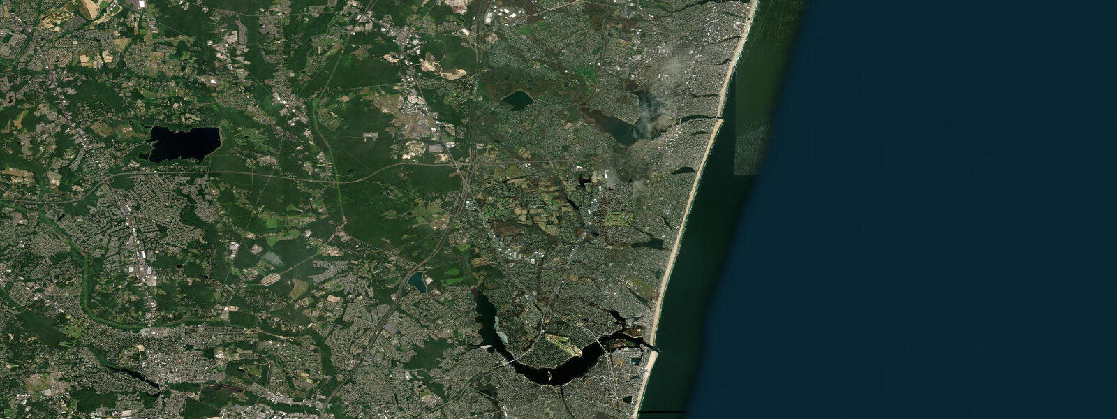 Satellite view of the coast near Shark River Hills