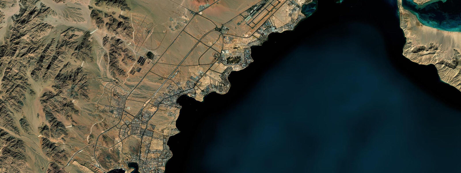 Satellite view of the coast near Sharm el-Sheikh