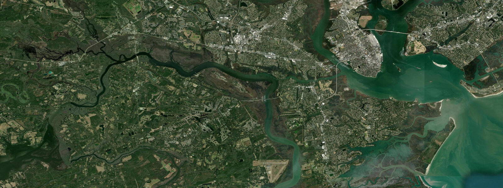 Satellite view of the coast near Shell Point