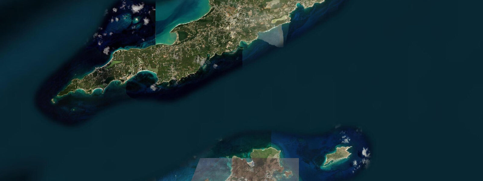 Satellite view of the coast near Shoal Bay East, Anguilla