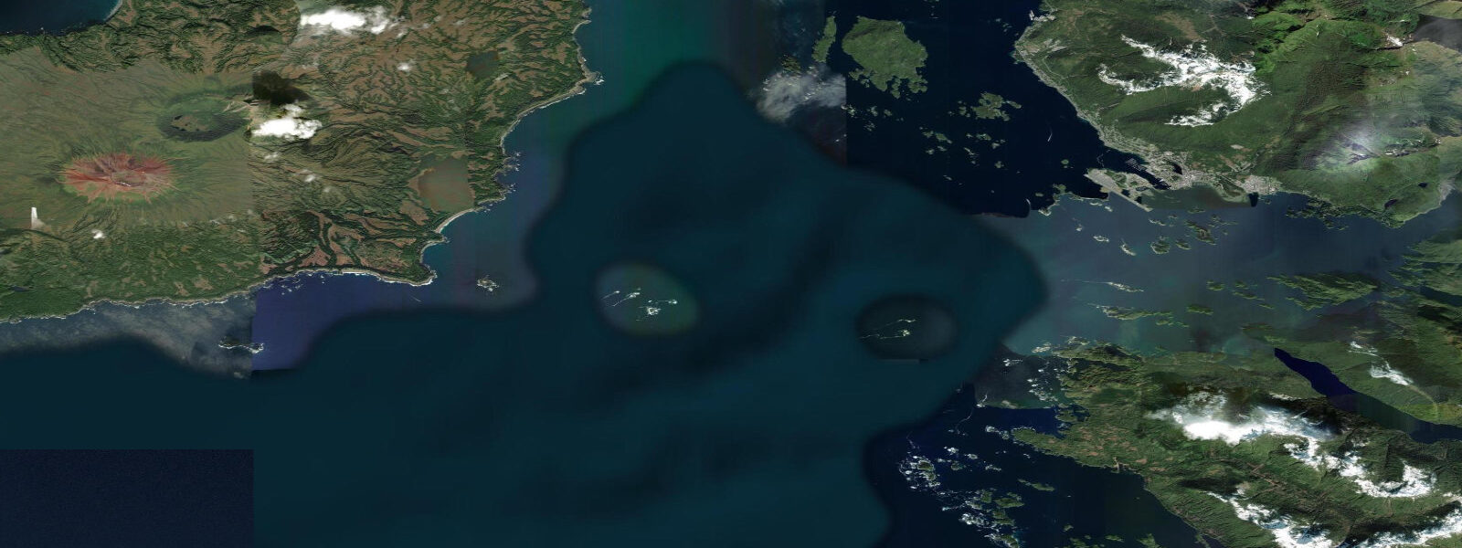 Satellite view of the coast near Shoals Point