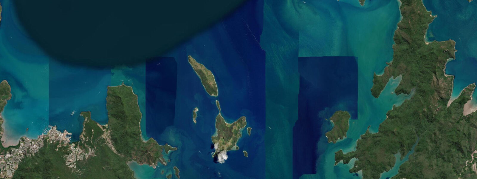 Satellite view of the coast near Shute Harbour
