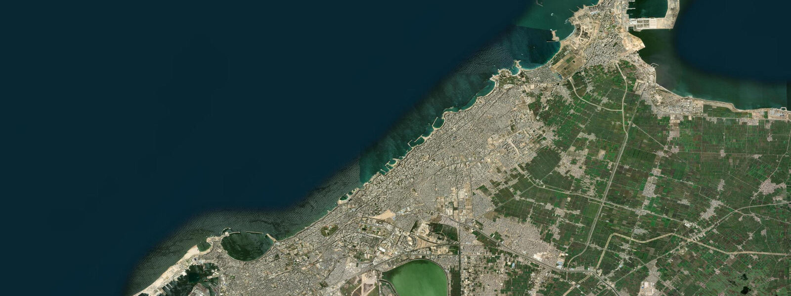 Satellite view of the coast near Sidi Bishr, Alexandria