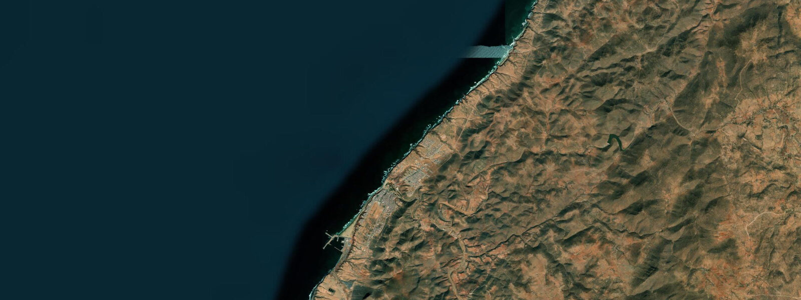 Satellite view of the coast near Sidi Ifni