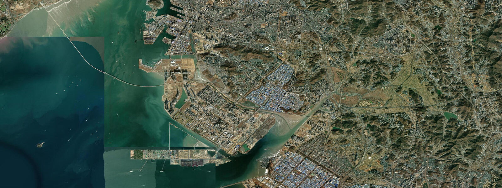 Satellite view of the coast near Siheung, Gyeonggi