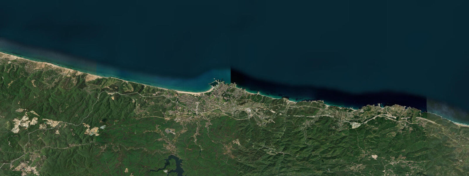 Satellite view of the coast near Şile, Istanbul