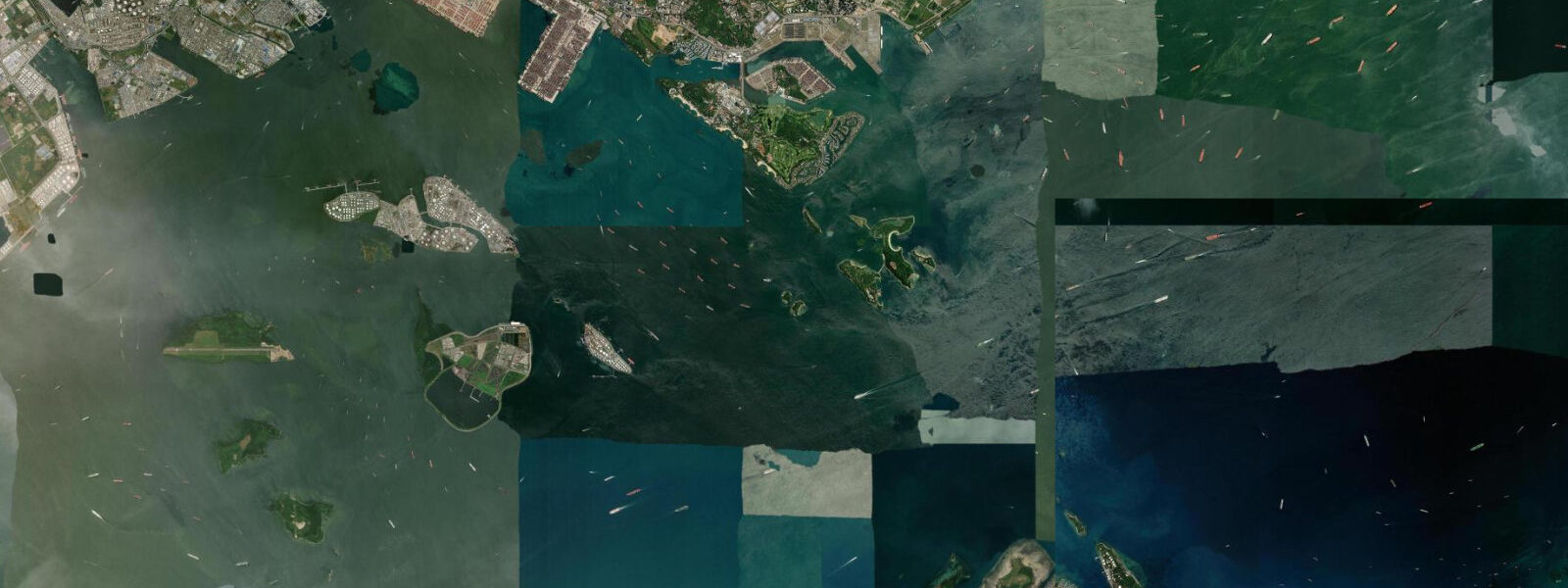 Satellite view of the coast near Singapore (Tanjong Pagar)
