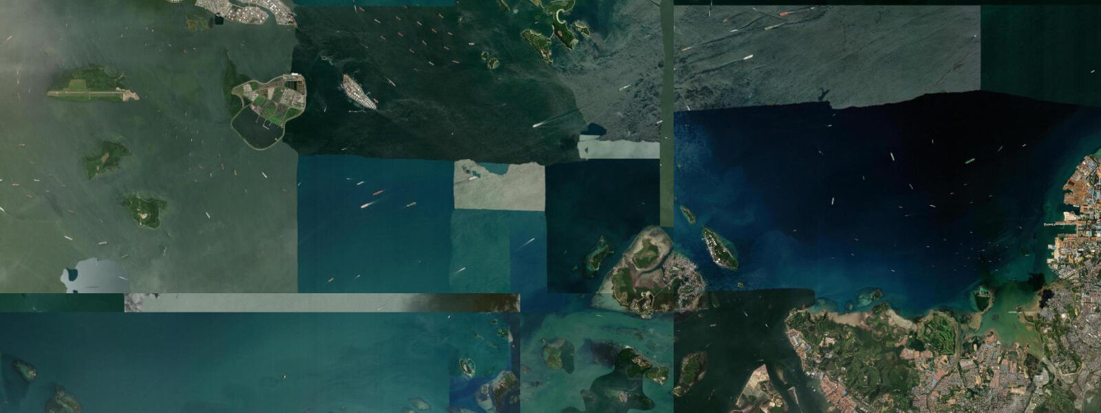 Satellite view of the coast near Sisters' Islands Marine Park