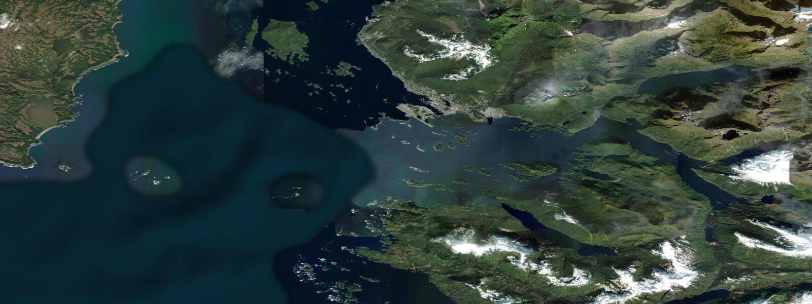 Satellite view of the coast near Sitka