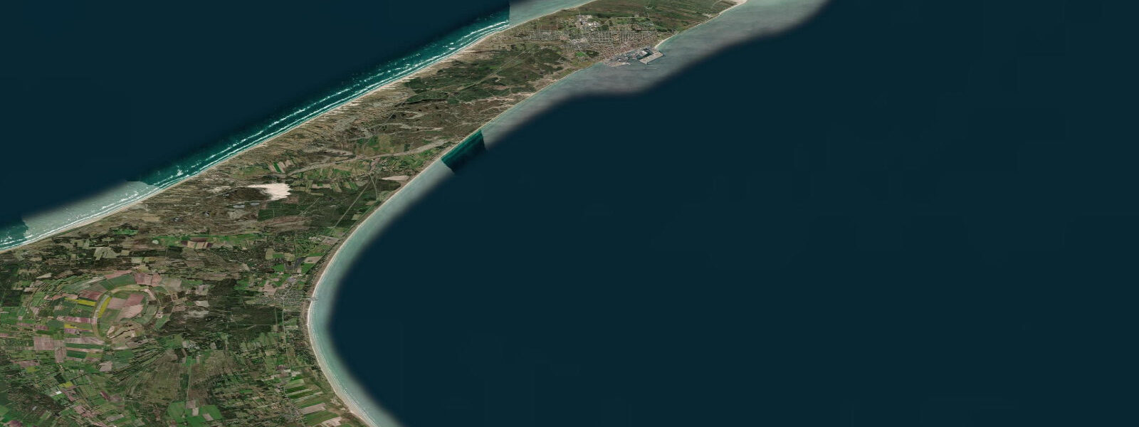 Satellite view of the coast near Skagen