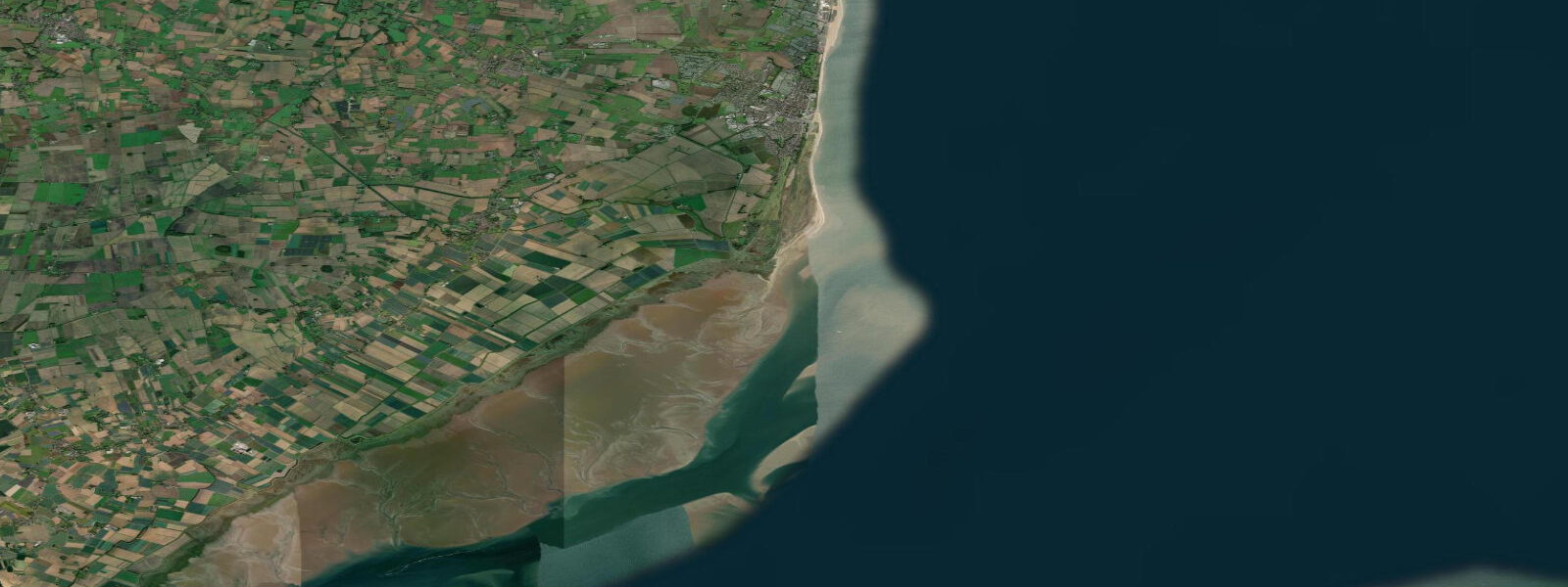 Satellite view of the coast near Skegness